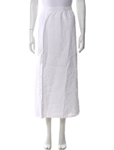 Pre-owned Reformation Linen Midi Length Skirt In White
