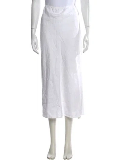 Pre-owned Reformation Linen Midi Length Skirt In White