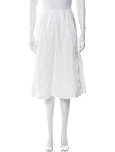 Pre-owned Reformation Linen Midi Length Skirt In White