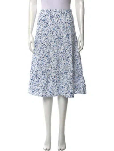 Pre-owned Reformation Linen Midi Length Skirt In White