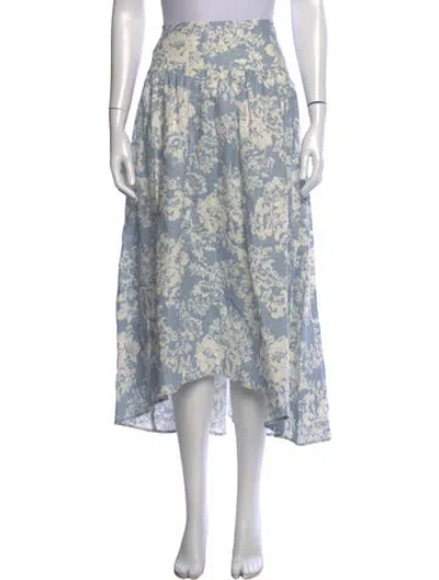 Pre-owned Reformation Linen Midi Length Skirt In White