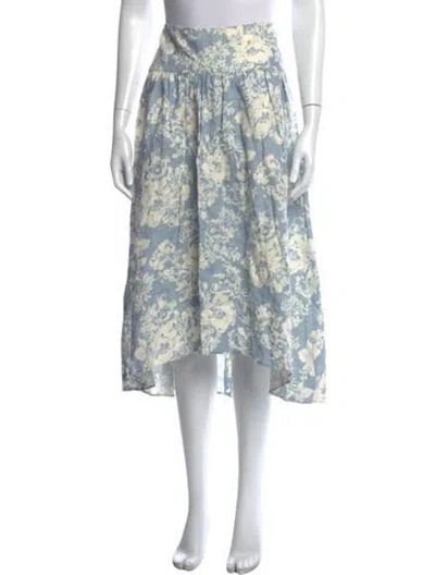 Pre-owned Reformation Linen Midi Length Skirt In White