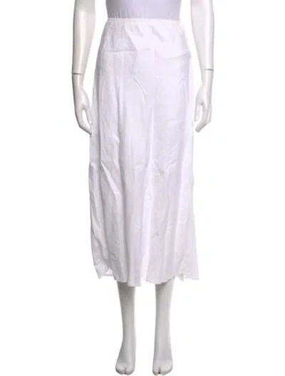 Pre-owned Reformation Linen Midi Length Skirt In White