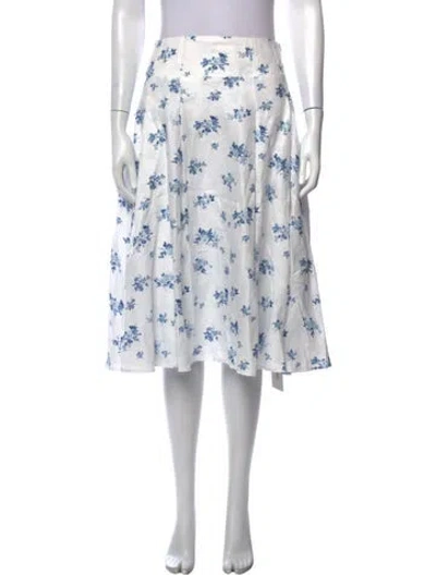 Pre-owned Reformation Linen Midi Length Skirt In White