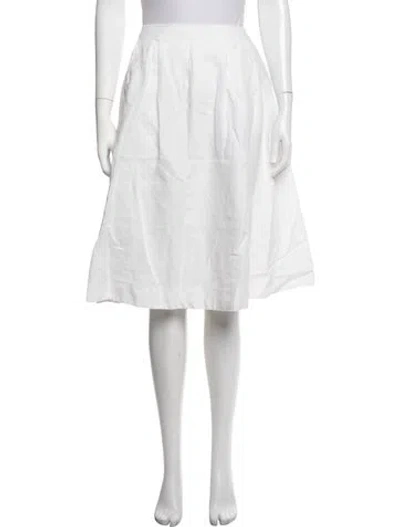 Pre-owned Reformation Linen Midi Length Skirt In White