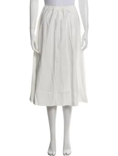 Pre-owned Reformation Linen Midi Length Skirt In White