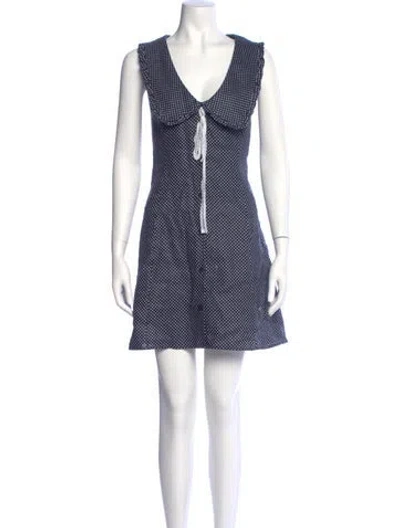 Pre-owned Reformation Linen Mini Dress In Black