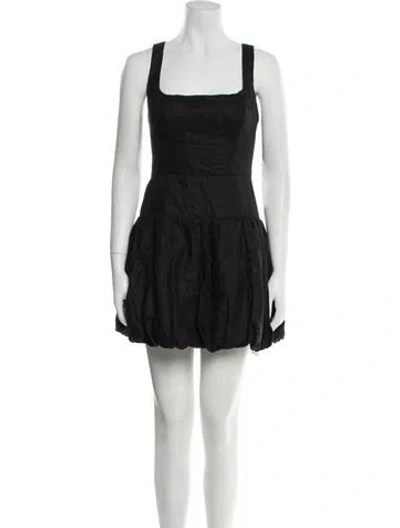 Pre-owned Reformation Linen Mini Dress In Black