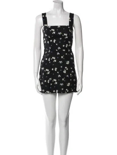 Pre-owned Reformation Linen Mini Dress In Black