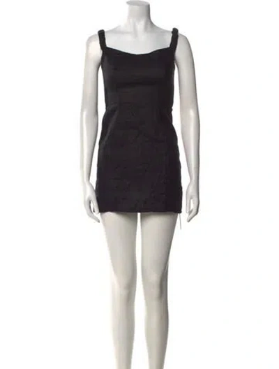 Pre-owned Reformation Linen Mini Dress In Black