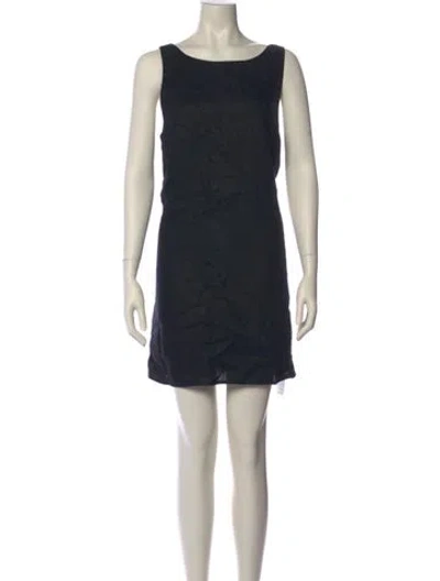 Pre-owned Reformation Linen Mini Dress In Black