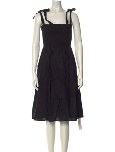 Pre-owned Reformation Linen Mini Dress In Black