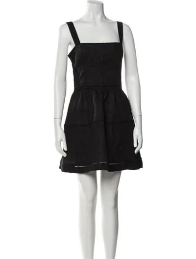 Pre-owned Reformation Linen Mini Dress In Black