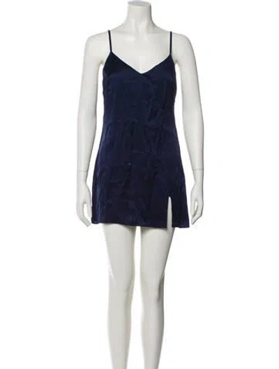Pre-owned Reformation Linen Mini Dress In Black