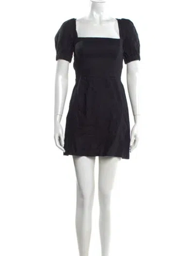Pre-owned Reformation Linen Mini Dress In Black