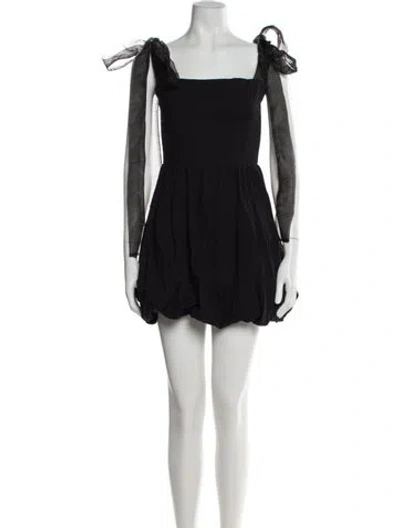 Pre-owned Reformation Linen Mini Dress In Black