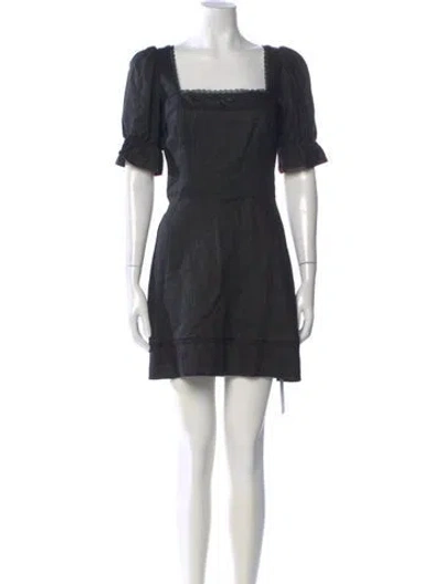 Pre-owned Reformation Linen Mini Dress In Black