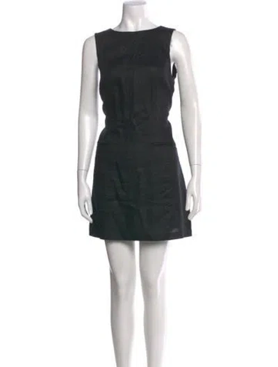 Pre-owned Reformation Linen Mini Dress In Black