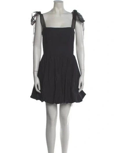 Pre-owned Reformation Linen Mini Dress In Black