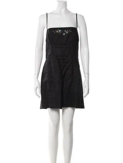 Pre-owned Reformation Linen Mini Dress In Black