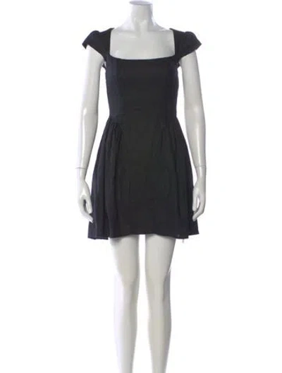 Pre-owned Reformation Linen Mini Dress In Black