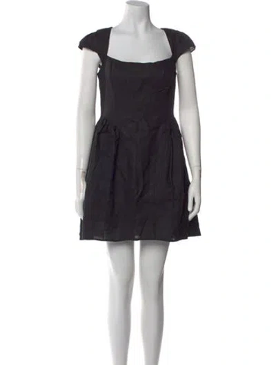 Pre-owned Reformation Linen Mini Dress In Black