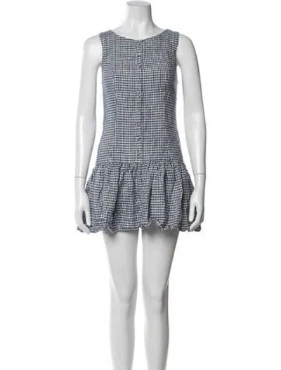 Pre-owned Reformation Linen Mini Dress In Black