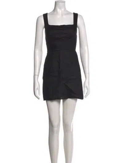 Pre-owned Reformation Linen Mini Dress In Black