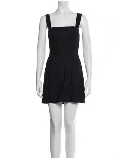Pre-owned Reformation Linen Mini Dress In Black