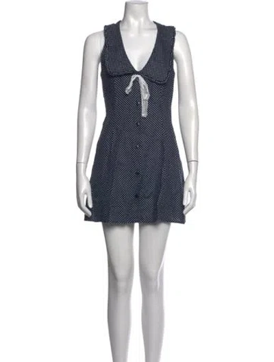 Pre-owned Reformation Linen Mini Dress In Black