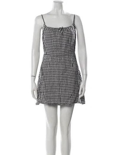 Pre-owned Reformation Linen Mini Dress In Black