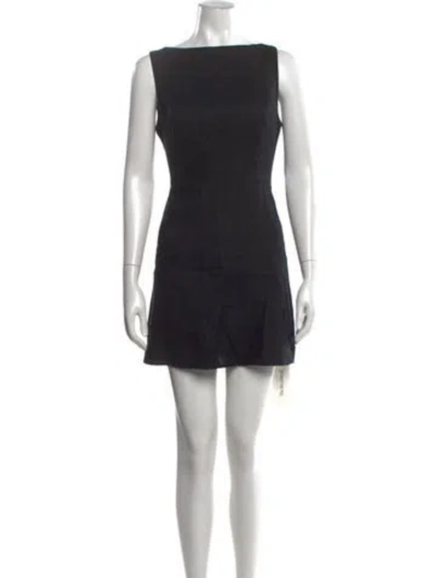 Pre-owned Reformation Linen Mini Dress In Black
