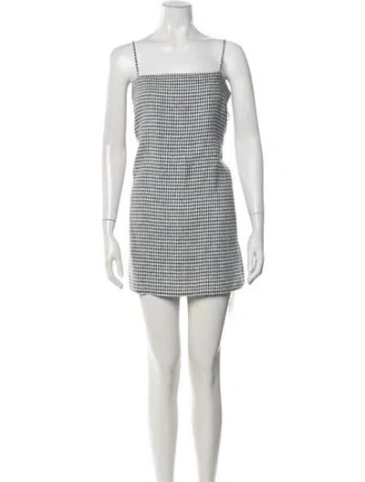 Pre-owned Reformation Linen Mini Dress In Black/white