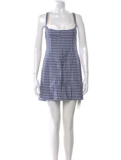 Pre-owned Reformation Linen Mini Dress In Blue