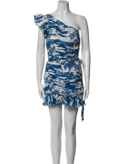 Pre-owned Reformation Linen Mini Dress In Blue