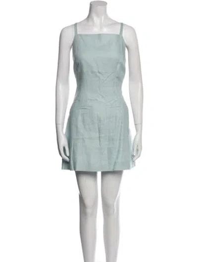Pre-owned Reformation Linen Mini Dress In Blue