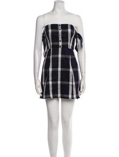 Pre-owned Reformation Linen Mini Dress In Blue