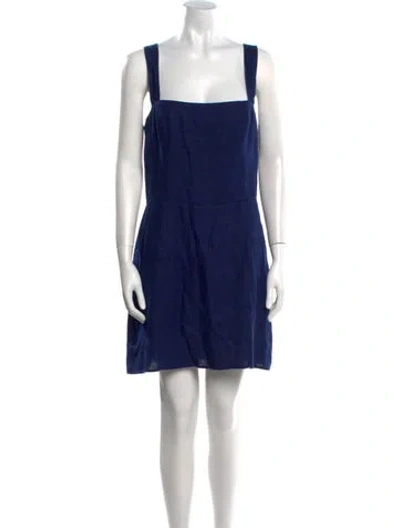 Pre-owned Reformation Linen Mini Dress In Blue