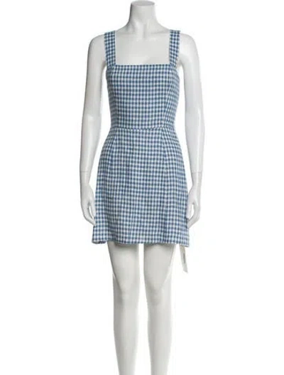 Pre-owned Reformation Linen Mini Dress In Blue