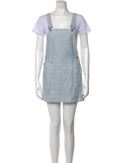 Pre-owned Reformation Linen Mini Dress In Blue