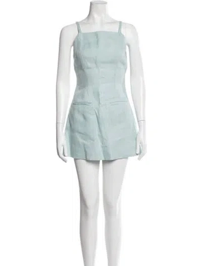 Pre-owned Reformation Linen Mini Dress In Blue
