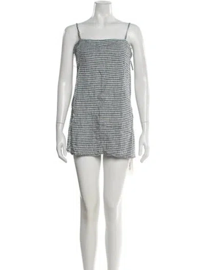 Pre-owned Reformation Linen Mini Dress In Blue