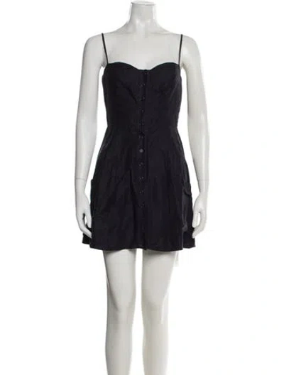Pre-owned Reformation Linen Mini Dress In Blue