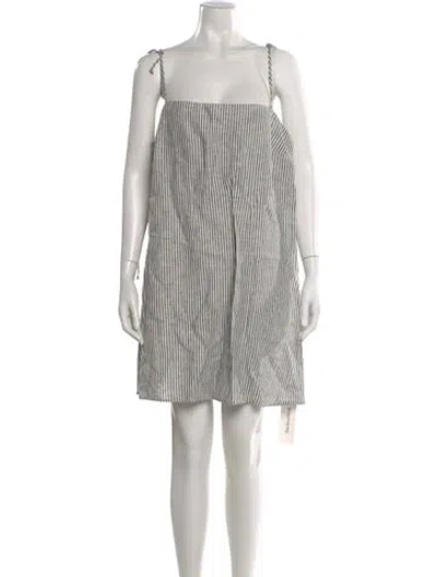 Pre-owned Reformation Linen Mini Dress In Blue