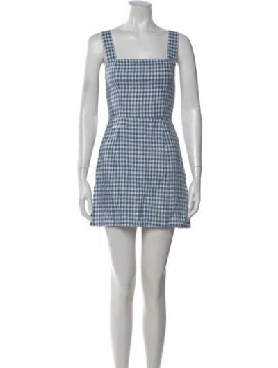 Pre-owned Reformation Linen Mini Dress In Blue