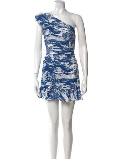 Pre-owned Reformation Linen Mini Dress In Blue