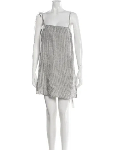 Pre-owned Reformation Linen Mini Dress In Blue