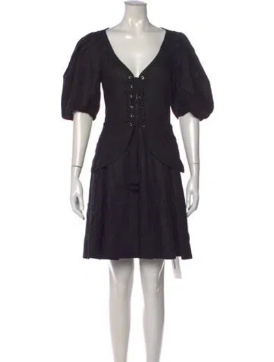 Pre-owned Reformation Linen Mini Dress In Blue