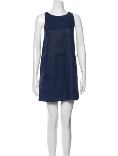 Pre-owned Reformation Linen Mini Dress In Blue