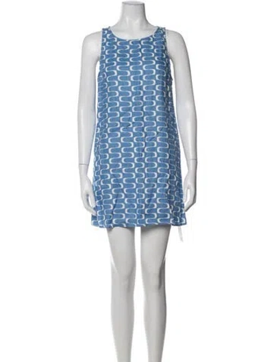Pre-owned Reformation Linen Mini Dress In Blue
